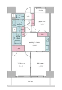 東京都港区芝浦4【マンション】の間取り