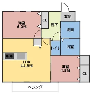 アクエリアス【1階】の間取り