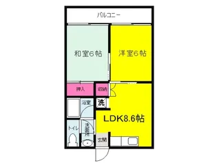 大阪府堺市堺区浅香山町2【アパート】の間取り