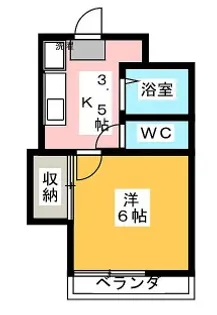 パラスト百合ヶ丘【1階】の間取り