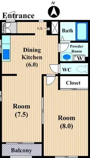 メゾン・ド・プランタンB【1階】の間取り