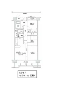 コーシャハイツ高見38【5階】の間取り