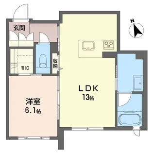 ベレオガーデンズHATA【1階】の間取り