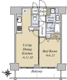 プレサンス泉セントマーク【9階】の間取り