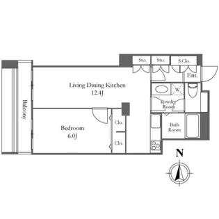 リバーシティ21イーストタワーズ10棟【34階】の間取り