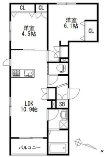 ソランジュ【2階】の間取り