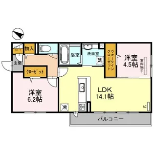 大阪府堺市北区百舌鳥陵南町3【アパート】の間取り