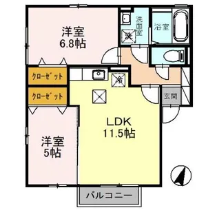 マナーズエム(D-room)【1階】の間取り
