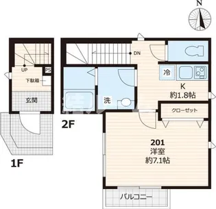 東京都北区王子2【アパート】の間取り