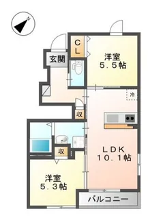 オリオン【1階】の間取り