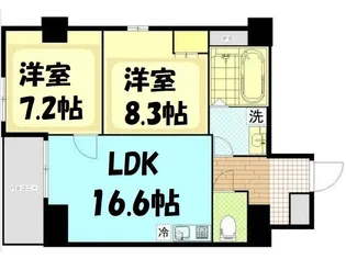 埼玉県越谷市赤山本町【マンション】の間取り