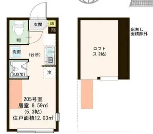 LEDミラージュF【2階】の間取り