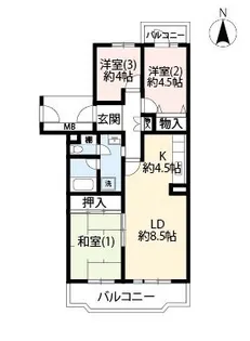 UR富士見台【2階】の間取り