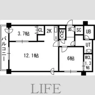 S-FORT豊平三条【6階】の間取り