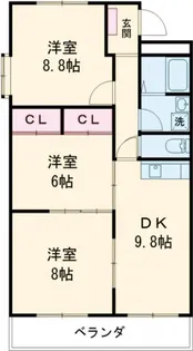 エクスクリエ桜橋【1階】の間取り