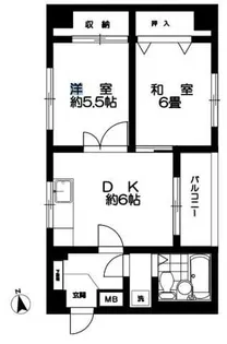第6芙蓉ハイツ【1階】の間取り
