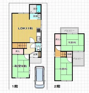 京都府城陽市平川浜道裏【一戸建】の間取り