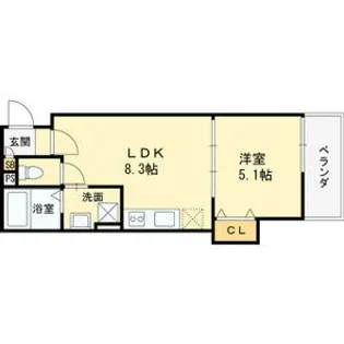 クレアール高槻古曽部【1階】の間取り