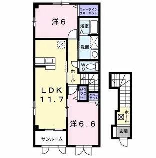 イヴェールII【2階】の間取り