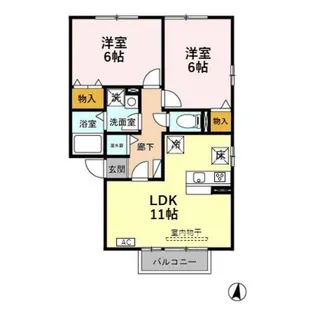 グランメールあおば通【1階】の間取り