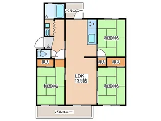南安威住宅A棟【3階】の間取り