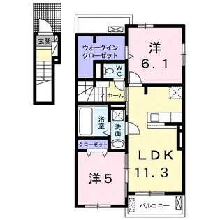 グランドソレイユ富の原II【2階】の間取り