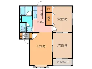 ラ・ポレール白樺【2階】の間取り