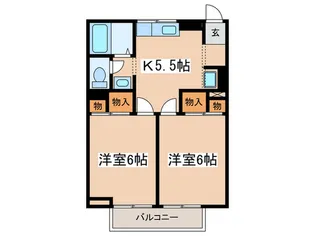 ジュネス陽光台【2階】の間取り