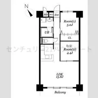 ROSE TOWER元今泉【5階】の間取り