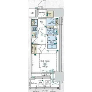 GENOVIA阪東橋IIskygarden【10階】の間取り