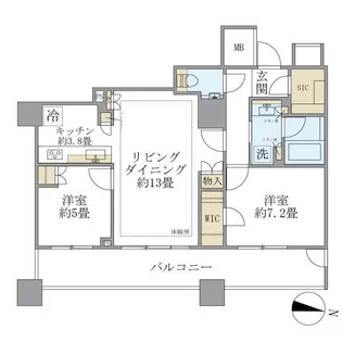 ブリリア大井町ラヴィアンタワー【12階】の間取り