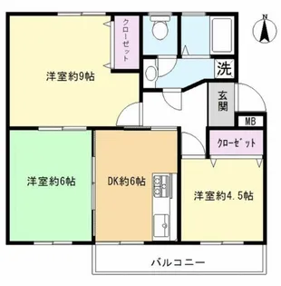 東逗子団地4号棟【3階】の間取り