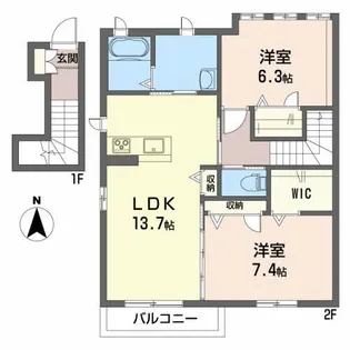 アルカ・フトーラII A棟【2階】の間取り