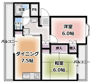 立花ハイツ【1階】の間取り