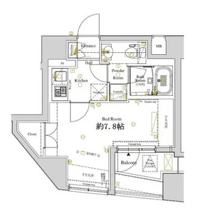 ディアレイシャス東京ベイ潮見【8階】の間取り