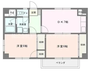 シャトー野比【1階】の間取り