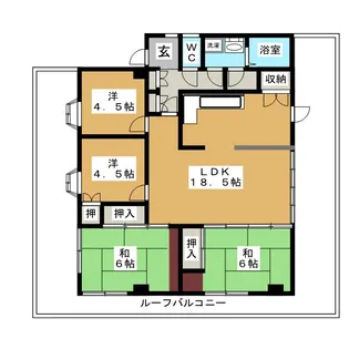 ユニティーノジマ【5階】の間取り
