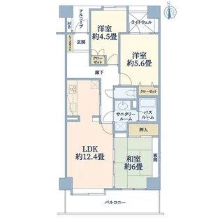 ダイアパレス長町南【2階】の間取り