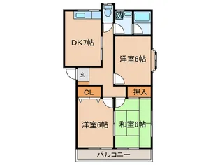 ピアシャトルA【1階】の間取り