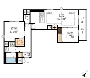 ヴィクトワール南流山【6階】の間取り