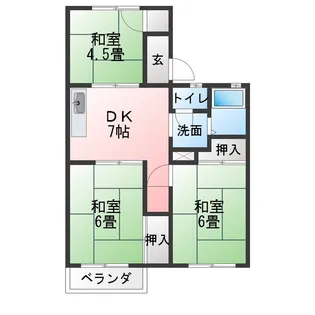 ハイツ西山【1階】の間取り