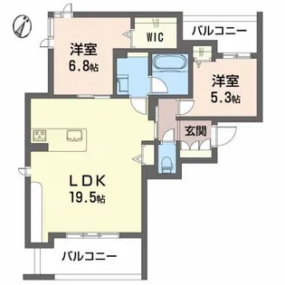 ソレイユ ルヴァン牛田【2階】の間取り