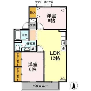 ヌーベルメゾン A【2階】の間取り