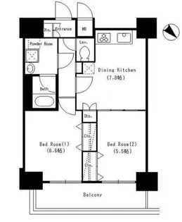 ドールマウスキャッスル【13階】の間取り