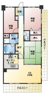 オーベルグランディオ萩中【18階】の間取り