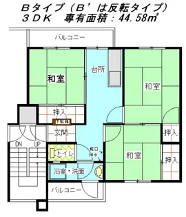 公社賃貸SMALIO 喜連【3階】の間取り