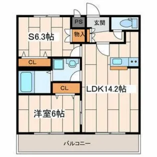 サンライズ【3階】の間取り