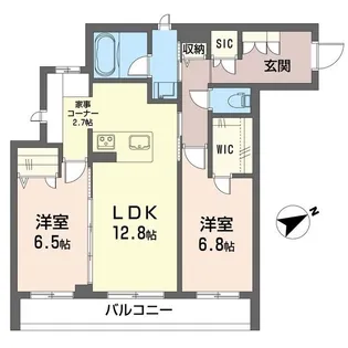 ベルパイネ大倉山II【2階】の間取り