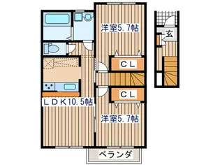 メゾンセゾンB【2階】の間取り