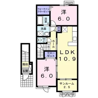 ソレイユII【2階】の間取り